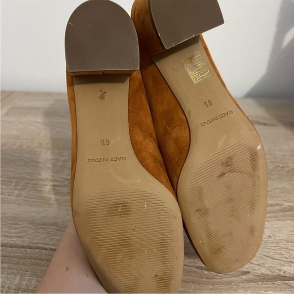 Everlane The Italian Leather Day Heel Cognac Suede Tan Size 6.5 NEW - Picture 8 of 8